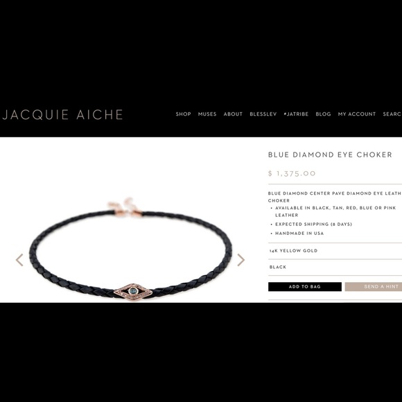 👁SOLD👁Jacquie Aiche Blue Diamond Choker👁 - Picture 6 of 6